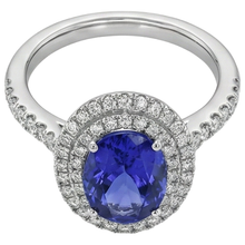 Afbeelding in Gallery-weergave laden, 14K witgoud 7,25 karaat tanzaniet met Natuurlijke echte diamanten ( niet in een laboratorium gekweekt ) ring