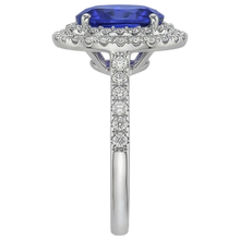 Afbeelding in Gallery-weergave laden, 14K witgoud 7,25 karaat tanzaniet met Natuurlijke echte diamanten ( niet in een laboratorium gekweekt ) ring