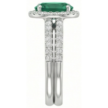 Afbeelding in Gallery-weergave laden, 14K witgouden dames Emerald Diamond Ring 4,55 karaat fijne sieraden