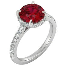 Afbeelding in Gallery-weergave laden, echte round diamant 3.80karaat ring bovenaanzicht