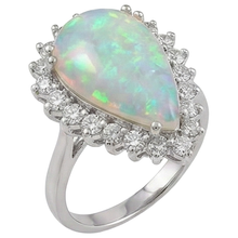 Afbeelding in Gallery-weergave laden, echte round opaal 14.25karaat ring close-up detail