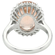 Afbeelding in Gallery-weergave laden, echte round morganiet 14.25karaat ring met diamantaccenten