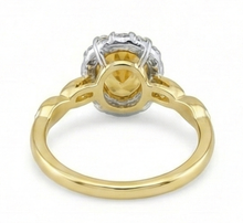 Afbeelding in Gallery-weergave laden, 14,75 karaat ovaal geslepen Citrien en diamanten trouwring geel goud