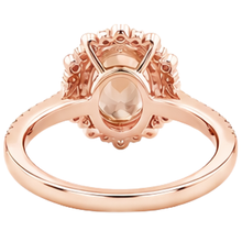 Afbeelding in Gallery-weergave laden, echte round morganiet 15.50karaat ring met diamantaccenten