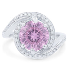 Afbeelding in Gallery-weergave laden, 16.00 Ct. Roze Kunziet Met Diamanten Ring Wit Goud 14K