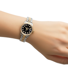 Afbeelding in Gallery-weergave laden, 179173 Lady Rolex Datejust Zwarte Diamant Wijzerplaat Jaar 2012 Verborgen Sluiting P1