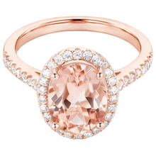 Afbeelding in Gallery-weergave laden, 17,15 ct. Morganite en Natuurlijke echte diamanten ( niet in een laboratorium gekweekt ) jubileumring 14K roségoud