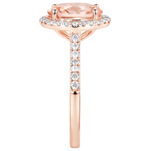 Afbeelding in Gallery-weergave laden, 17,15 ct. Morganite en Natuurlijke echte diamanten ( niet in een laboratorium gekweekt ) jubileumring 14K roségoud