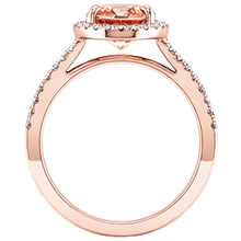 Afbeelding in Gallery-weergave laden, 17,25 ct ovaal en rond geslepen Morganite met Natuurlijke echte diamanten ( niet in een laboratorium gekweekt ) Ring Rose Gold