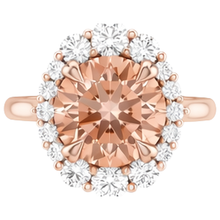 Afbeelding in Gallery-weergave laden, 17,75 ct. Morganite en Natuurlijke echte diamanten ( niet in een laboratorium gekweekt ) ring 14K gouden roos
