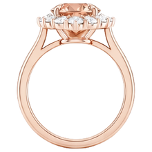 Afbeelding in Gallery-weergave laden, 17,75 ct. Morganite en Natuurlijke echte diamanten ( niet in een laboratorium gekweekt ) ring 14K gouden roos