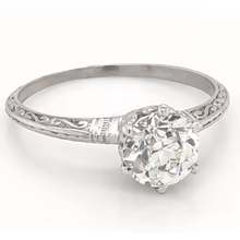 Afbeelding in Gallery-weergave laden, 1 Karaat Echt Diamanten Solitaire Filigraan Ring Vrouwen Sieraden