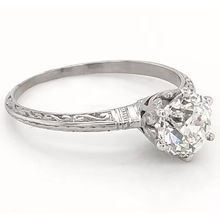 Afbeelding in Gallery-weergave laden, 1 Karaat Echt Diamanten Solitaire Filigraan Ring Vrouwen Sieraden