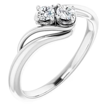 Afbeelding in Gallery-weergave laden, 1 Karaat Echt Diamanten Verlovingsring Bypass Schacht Instelling Wit Goud 14K