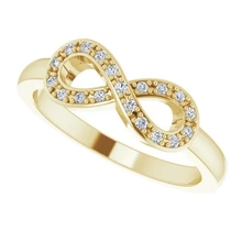 Afbeelding in Gallery-weergave laden, 1 Karaat Infinity Echt Diamond Promise Ring Geel Goud 14K VS1 F