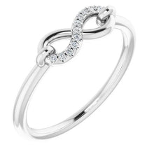 Afbeelding in Gallery-weergave laden, 1 Karaat Infinity Echt Diamond Promise Ring Wit Goud 14K