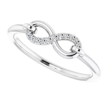 Afbeelding in Gallery-weergave laden, 1 Karaat Infinity Echt Diamond Promise Ring Wit Goud 14K