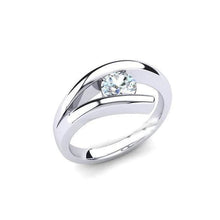 Afbeelding in Gallery-weergave laden, 1 Karaat Solitaire Rond Geslepen Echt Diamanten Verlovingsring Bar Set
