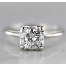 Afbeelding in Gallery-weergave laden, 1 Karaat Solitaire Ronde Echt Diamanten Verlovingsring