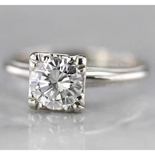 Afbeelding in Gallery-weergave laden, 1 Karaat Solitaire Ronde Echt Diamanten Verlovingsring