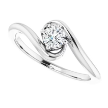Afbeelding in Gallery-weergave laden, 1 Karaat Vrije Vorm Echt Diamanten Verlovingsring Wit Goud 14K Sieraden