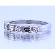 Afbeelding in Gallery-weergave laden, 1,20 Karaat Ronde & baguettes Echt Diamanten Jubileum Band Wit Goud 14K