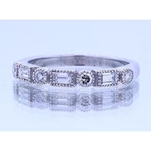 Afbeelding in Gallery-weergave laden, 1,20 Karaat Ronde & baguettes Echt Diamanten Jubileum Band Wit Goud 14K