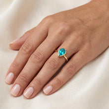 Afbeelding in Gallery-weergave laden, 1,25 karaat Paraiba Toermalijn Edelsteen Ring in 14K Geelgoud