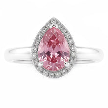 Afbeelding in Gallery-weergave laden, 1,26 ct roze saffier peer & ronde Natuurlijke echte diamanten ( niet in een laboratorium gekweekt ) verlovingsring