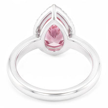 Afbeelding in Gallery-weergave laden, 1,26 ct roze saffier peer & ronde Natuurlijke echte diamanten ( niet in een laboratorium gekweekt ) verlovingsring