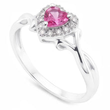 Afbeelding in Gallery-weergave laden, 1,30 ct roze saffier en Natuurlijke echte diamanten ( niet in een laboratorium gekweekt ) trouwring 14K witgoud