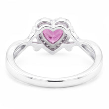 Afbeelding in Gallery-weergave laden, 1,30 ct roze saffier en Natuurlijke echte diamanten ( niet in een laboratorium gekweekt ) trouwring 14K witgoud