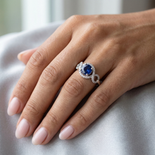 Afbeelding in Gallery-weergave laden, echte round saffier 1.35karaat ring op wit
