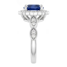 Afbeelding in Gallery-weergave laden, 1,4 ct ronde geslepen Sri Lanka saffier edelsteen ring
