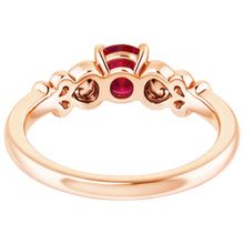Afbeelding in Gallery-weergave laden, 1,40 karaat roségouden 14K Natuurlijke echte diamanten ( niet in een laboratorium gekweekt ) ronde robijn ring