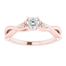 Afbeelding in Gallery-weergave laden, 1,40 Karaats Ring Drie Stenen Echt Diamanten Rosé Goud 14K Gedraaide Schacht Nieuw