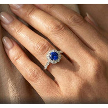 Afbeelding in Gallery-weergave laden, 1,4 ct ronde geslepen Sri Lanka saffier edelsteen ring