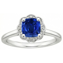Afbeelding in Gallery-weergave laden, echte round saffier 1.5karaat ring close-up detail
