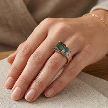 Afbeelding in Gallery-weergave laden, 1,50 karaat Dendritic Agate Edelsteen Ring in 14 Karaat Rosé Goud