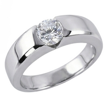 Afbeelding in Gallery-weergave laden, 1,50 karaat G SI1 prachtige Diamanten solitaire ring gouden herenring heren