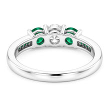 Afbeelding in Gallery-weergave laden, 1,50 karaat smaragd en Natuurlijke echte diamanten ( niet in een laboratorium gekweekt ) ring wit goud 14K