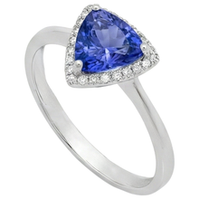 Afbeelding in Gallery-weergave laden, 1,50 karaat tanzaniet en ronde Natuurlijke echte diamanten ( niet in een laboratorium gekweekt ) fancy ring wit goud 14k