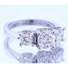 Afbeelding in Gallery-weergave laden, echte round diamant 1.50karaat ring zijaanzicht