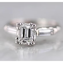 Afbeelding in Gallery-weergave laden, echte baguette diamant 1.60karaat ring zijaanzicht