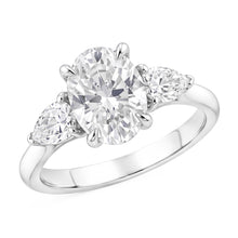 Afbeelding in Gallery-weergave laden, 1,61 Ct. Ovale Midden Echt Diamanten Vrouwen Ring 3 Stenen Sieraden Wit Goud Nieuw