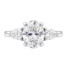 Afbeelding in Gallery-weergave laden, 1,61 Ct. Ovale Midden Echt Diamanten Vrouwen Ring 3 Stenen Sieraden Wit Goud Nieuw