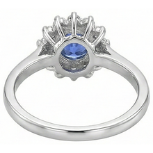 Afbeelding in Gallery-weergave laden, echte round tanzaniet 1.65karaat ring met diamantaccenten