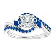 Afbeelding in Gallery-weergave laden, 1,65 Karaat Blauwe Saffier Echt Diamanten Ring