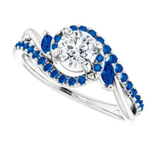 Afbeelding in Gallery-weergave laden, 1,65 Karaat Blauwe Saffier Echt Diamanten Ring
