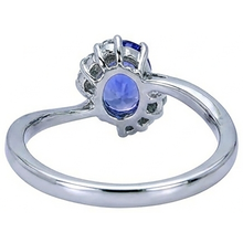 Afbeelding in Gallery-weergave laden, 1,75 karaat ovale tanzaniet & ronde Natuurlijke echte diamanten ( niet in een laboratorium gekweekt ) ring edelsteen sieraden
